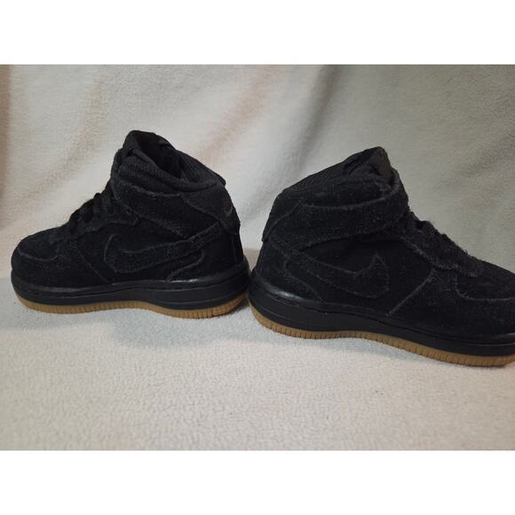 Nike Force 1 Mid LV8 (TD) Size 6c Black Gum 859338 002 High Top Kids - Picture 9 of 12
